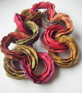 Bright Red and Gold Scarf Ring