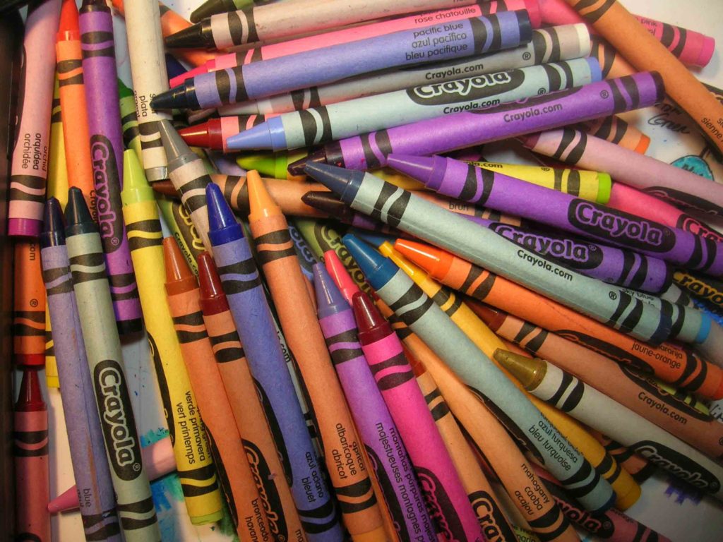 Putting my crayons in rainbow colored order